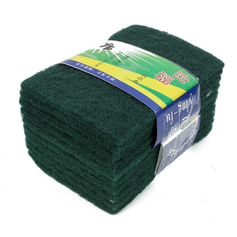 Non-Scratch Sponge Scrub Pads Bowl Dish Cleaning Scourers 10 PCS Green
